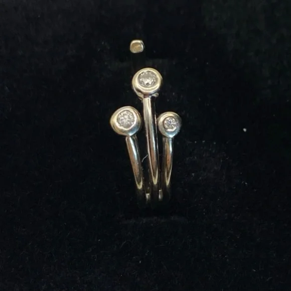 14K White Gold ED Diamond Ring | 2 g | Size 5 | Modern Wrap Design - Picture 6 of 9